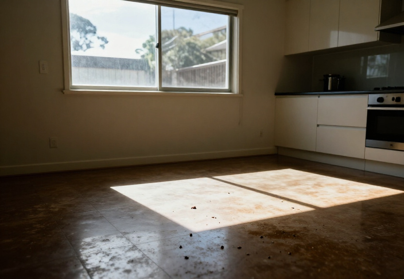 Rodent droppings and damage in a Menai garage before treatment